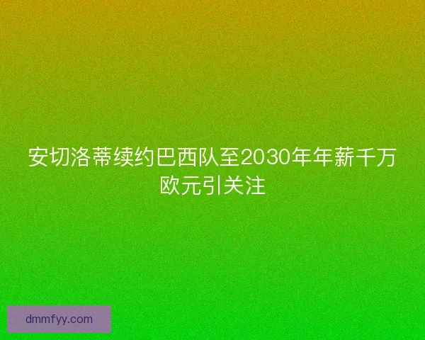 安切洛蒂续约巴西队至2030年年薪千万欧元引关注 安切洛蒂续约巴西队至2030年年薪千万欧元引关注